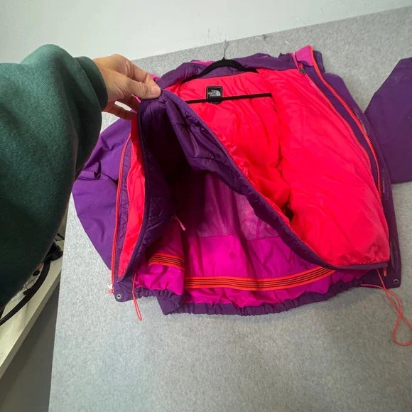 The North Face Insulated Winter Ski Jacket Purple Pink Womens Large - Picture 7 of 13